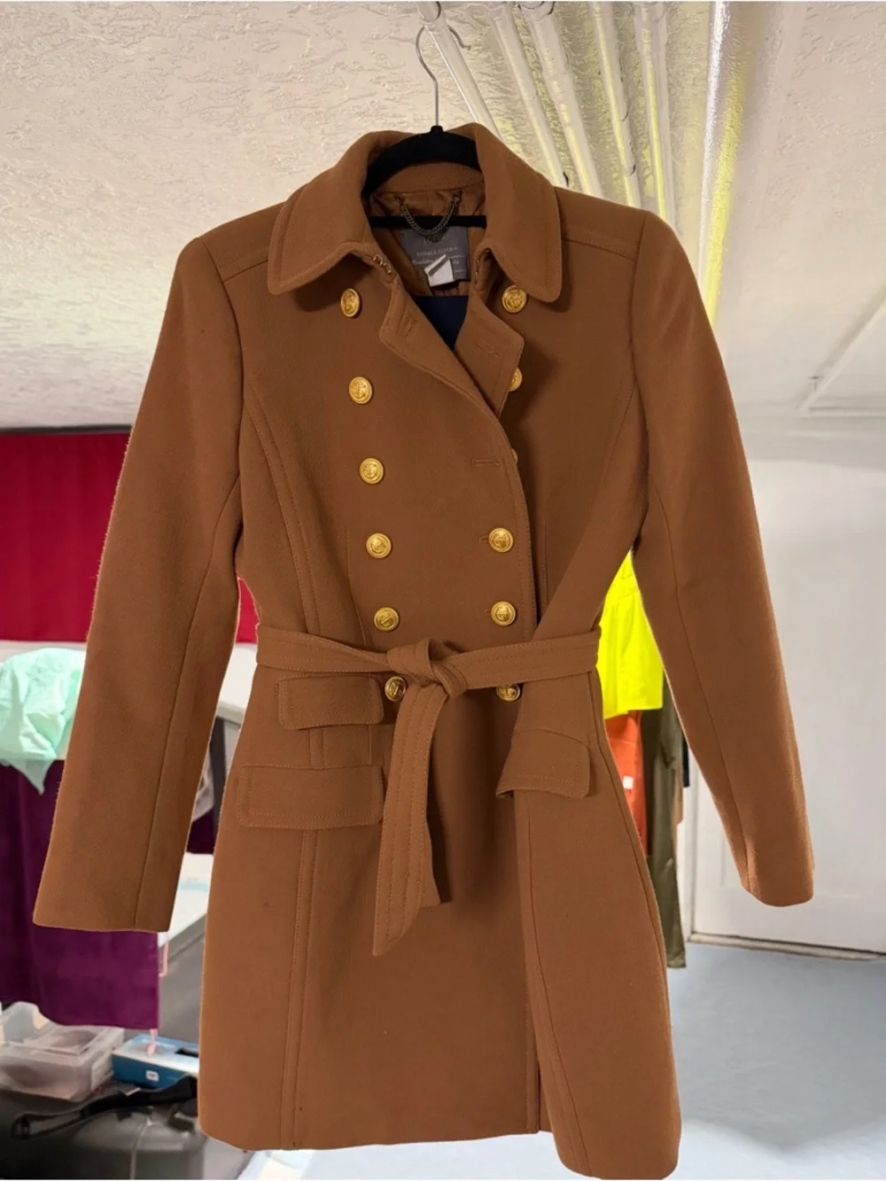 J. Crew townhouse Double-Breasted Wool Pea Coat in Camel Brown - Picture 2 of 4